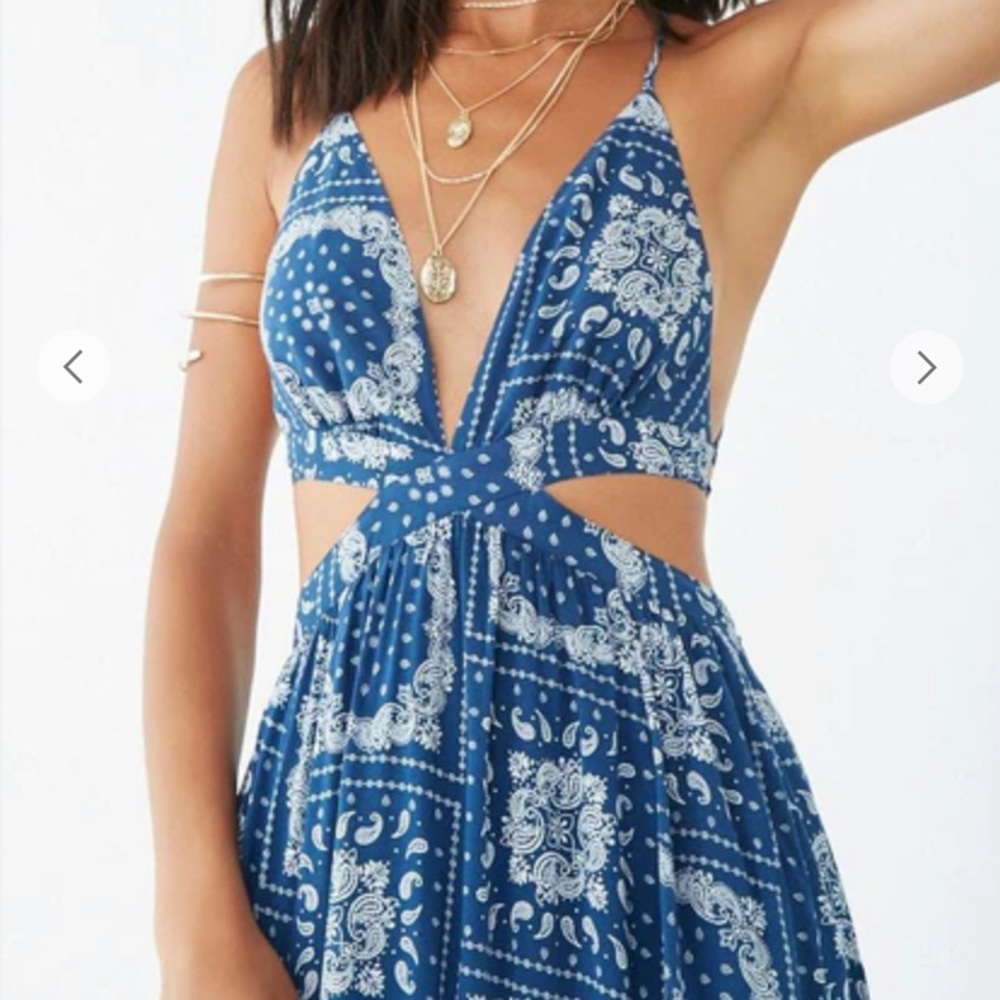 Blue paisley maxi dress
